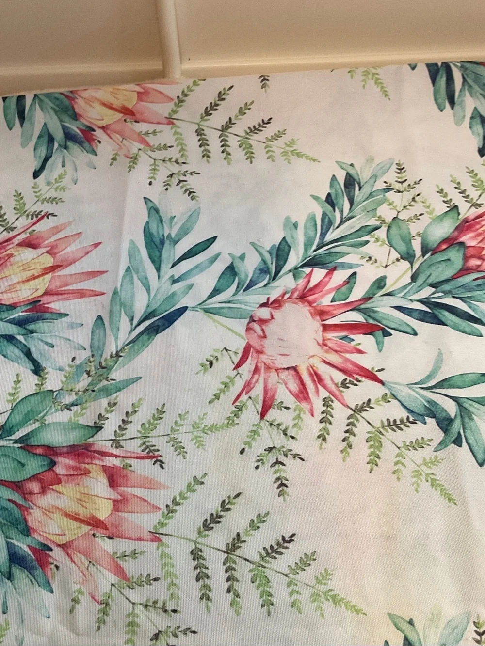 Floral Protea Tablecloth in Pink and Green